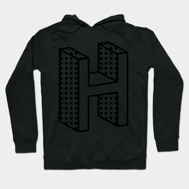 3D Ben Day Dot Isometric Letter H Hoodie by murialbezanson